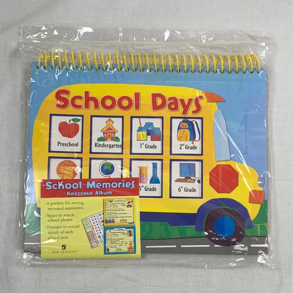 School Days Keepsake Album Colorful Design Pre-School to 6th Grade